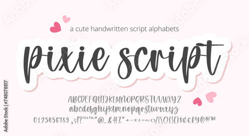 Vector hand-drawn Alphabet letters logo font and numbers. Handwritten Script Font. Brush Painted Letters. Decorative artistic font.