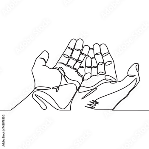 pray with both hands white background