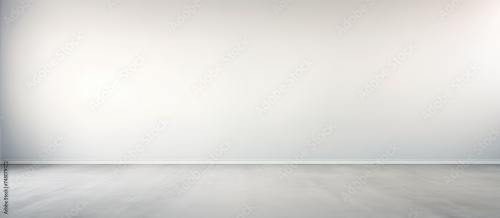 An empty room with a white wall and floor. The light grey background creates a muted ombre pattern, blending into the blurred texture of the abstract interior. An empty room with a white wall and floor. The light grey background creates a muted ombre pattern, blending into the blurred texture of the abstract interior.