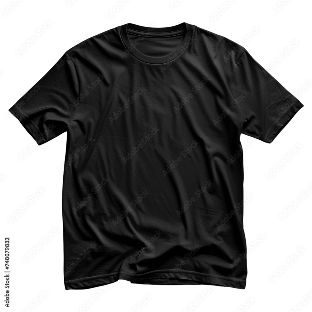 black t shirt isolated on transparent background black t shirt isolated on transparent background