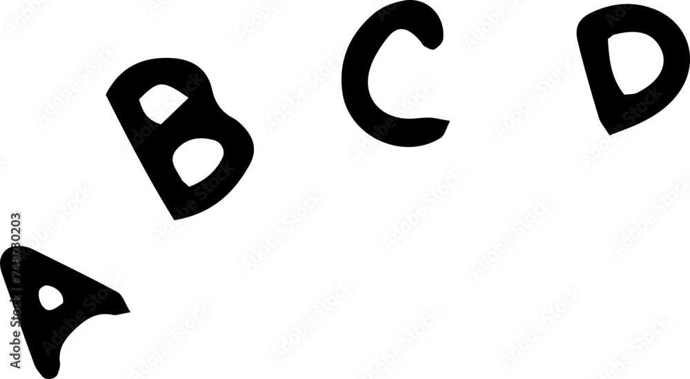 a b c d alphabet symbols - obrazy, fototapety, plakaty 