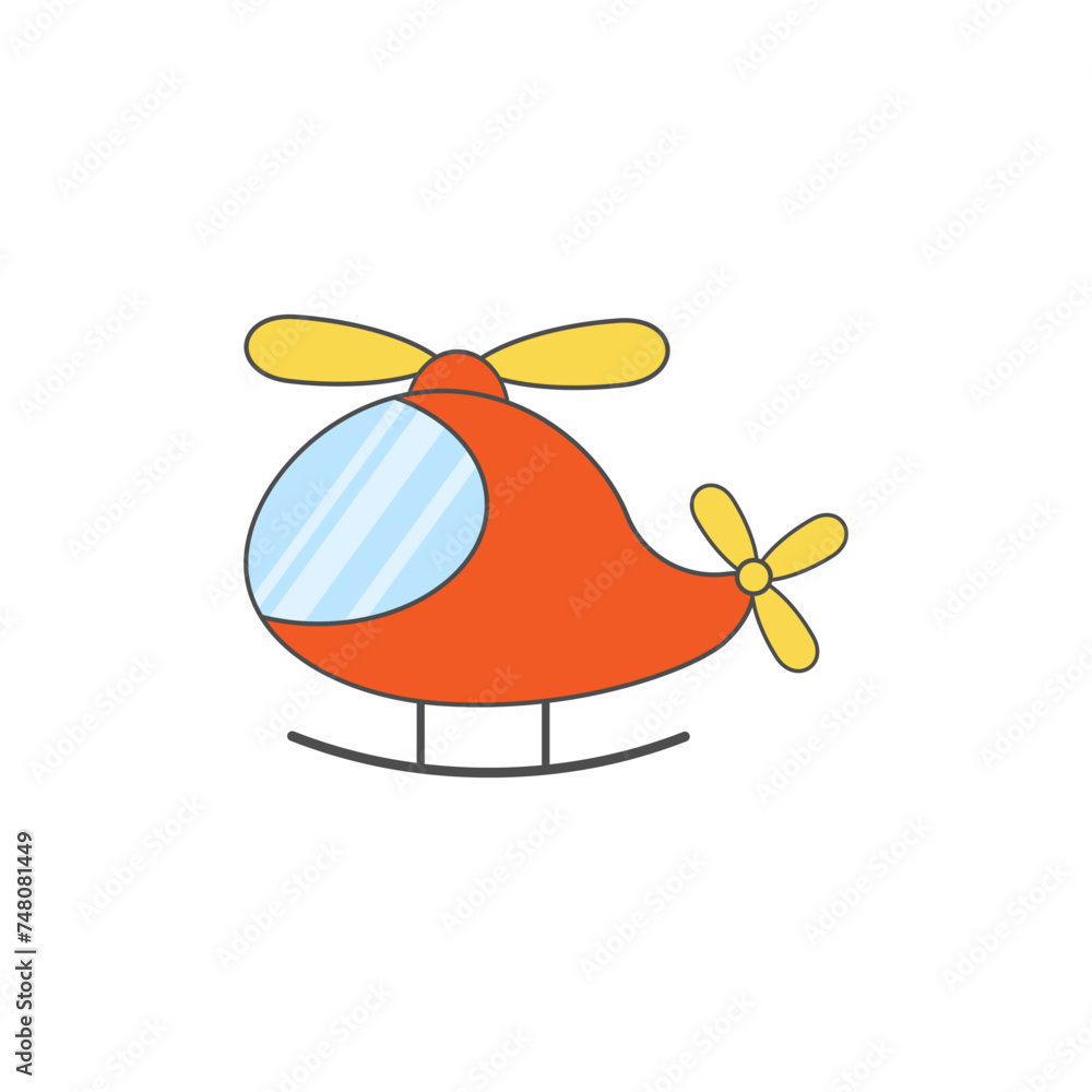 helicopter transport hand drawn icon