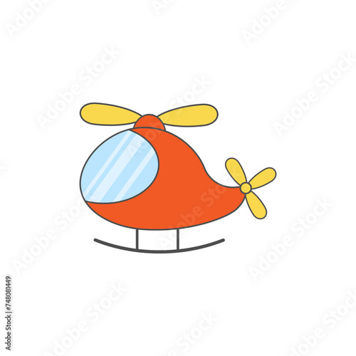 Obraz na płótnie helicopter transport hand drawn icon w salonie