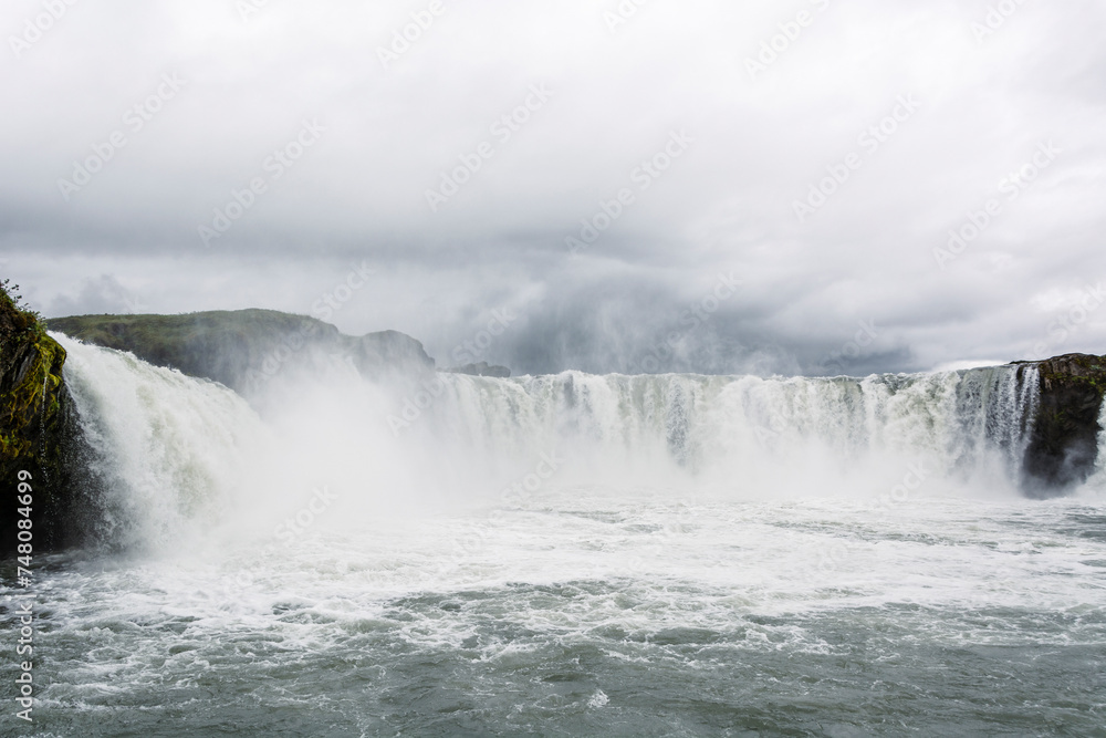Gullfoss waterfall in Iceland, Europe on a rainy day