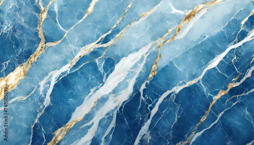 Vintage blue marble granite with gilding. Texture stone. Rich golden tones. Abstract luxury surface.
