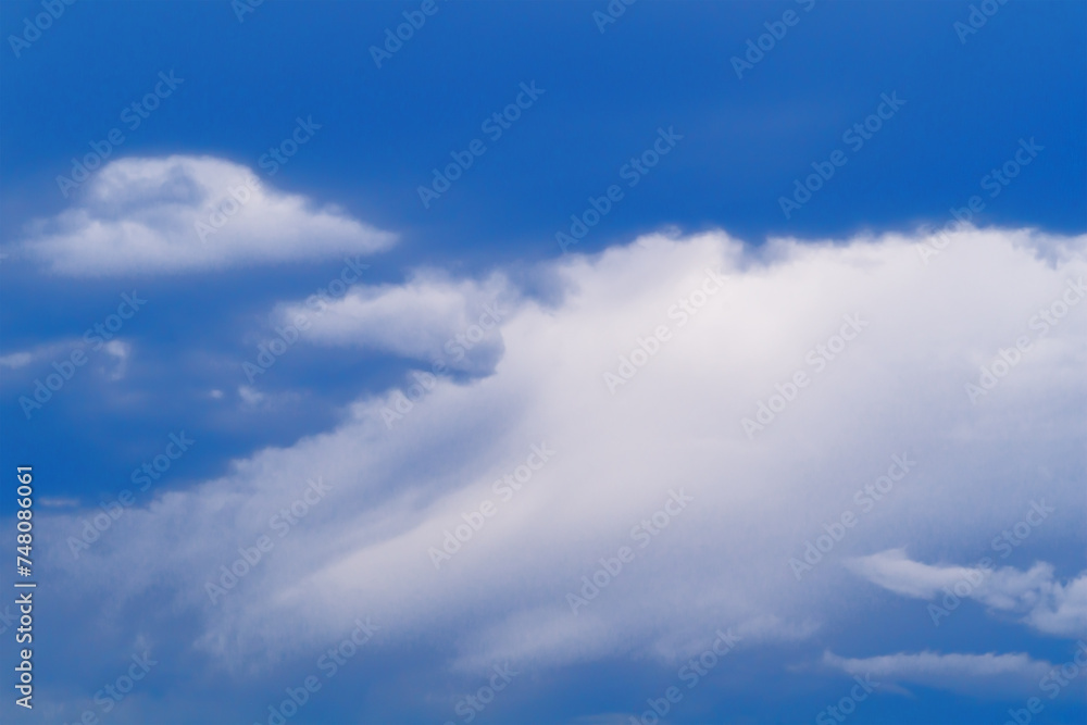Obraz premium Cloudy sky with dark blue. Weather changes and impact on people's mood