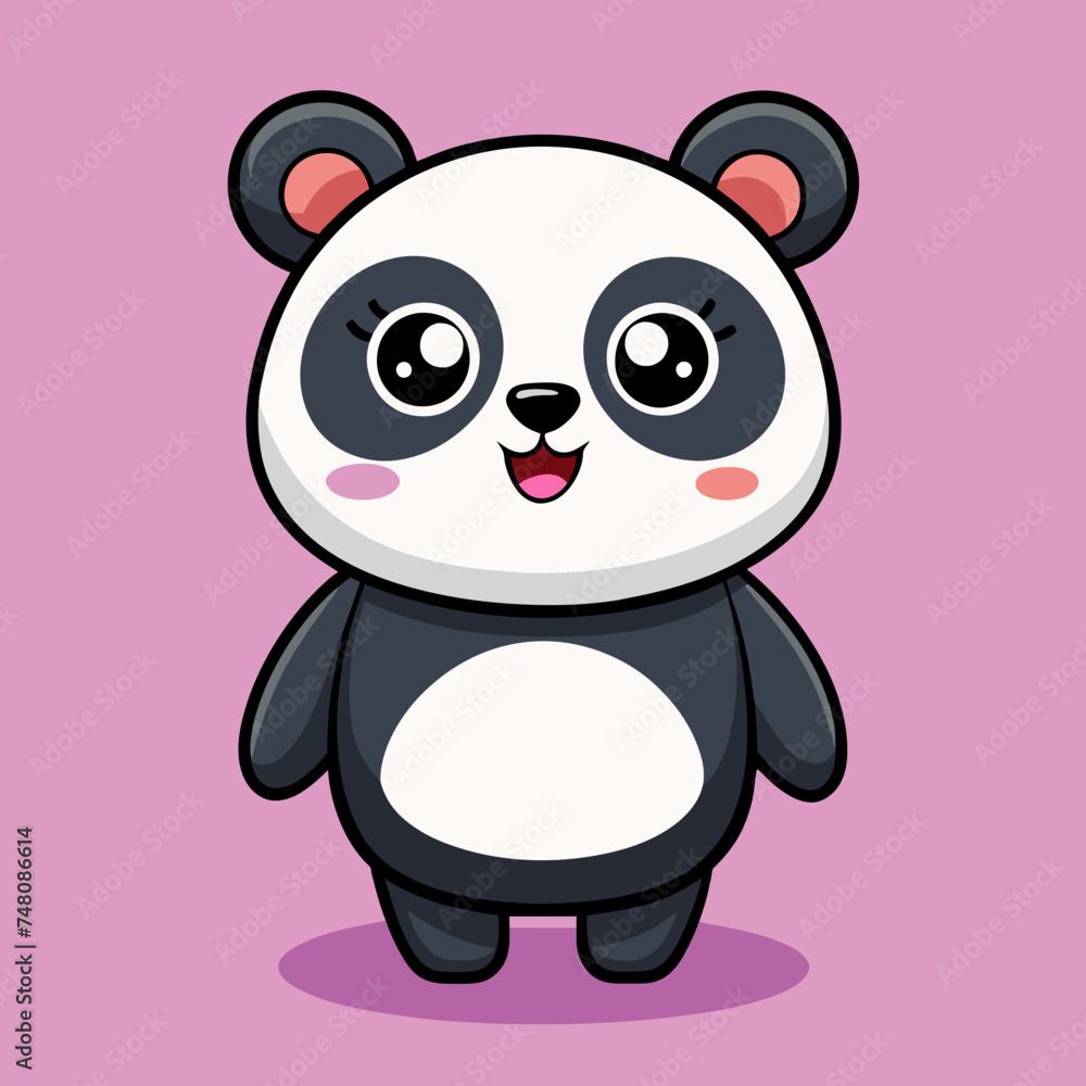 Naklejka premium Cute Panda cartoon animal vector illustration 