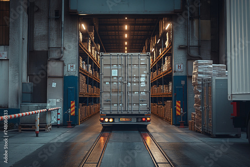 Shipment arived to warehouse with truck