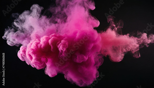 Abstract Magenta and pink fluffy smoke cloud