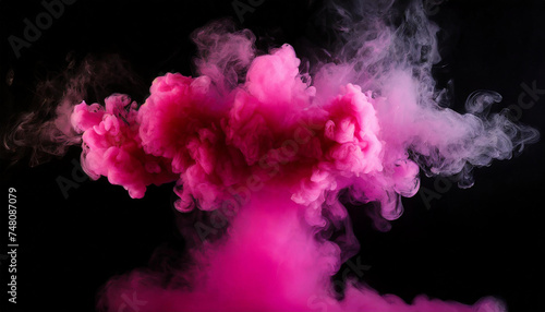 Abstract Magenta and pink fluffy smoke cloud