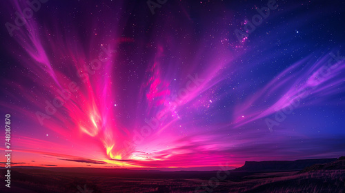 Aurora skies painting the world in colors of magic photo