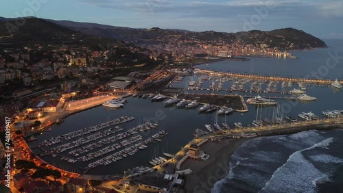 Drone footage captured from above of Porto Maurizio, Liguria photo