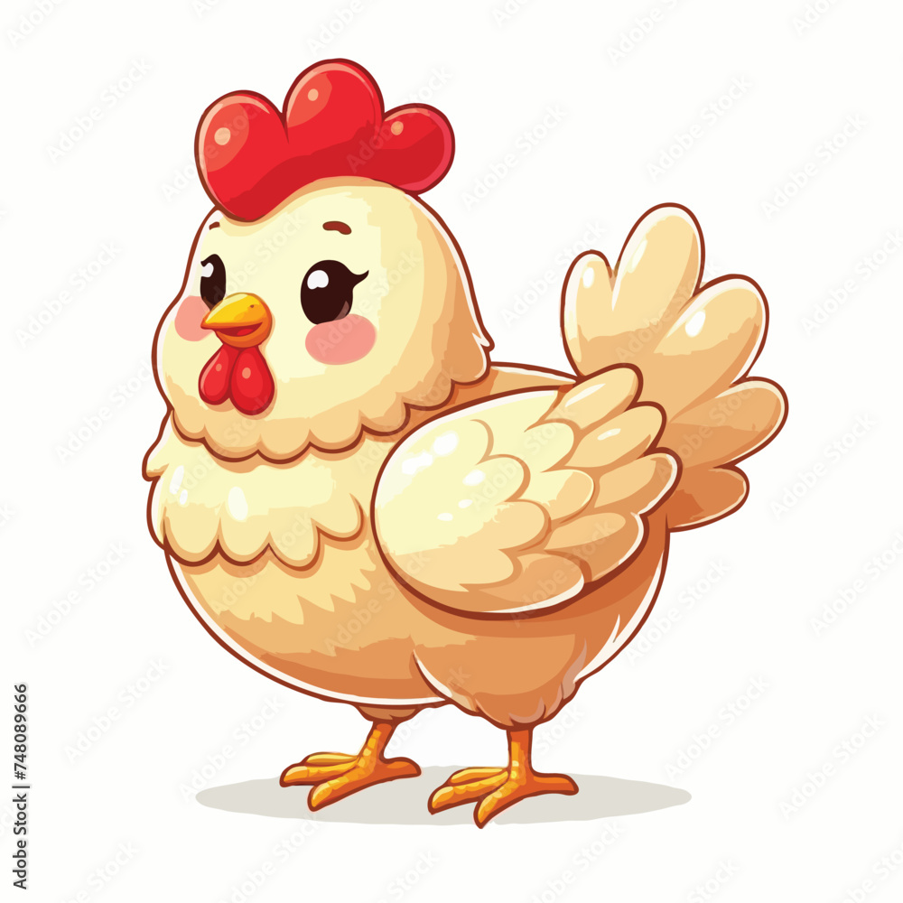 cute chicken vector on white background. cute chicken vector on white background.