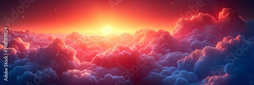 Beautiful Abstract Cloudscape Blue Skycloud, Background Banner HD photo