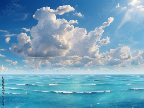 blue sky and sea generative ai