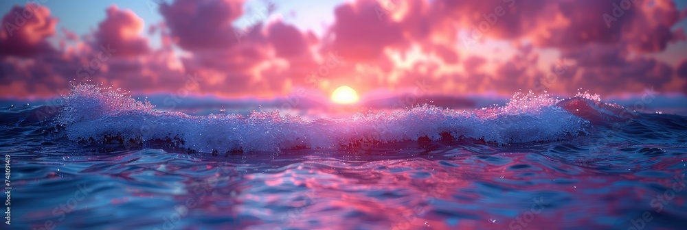 Blur Tropical Sunset Beach Bokeh Sun, Background Banner HD