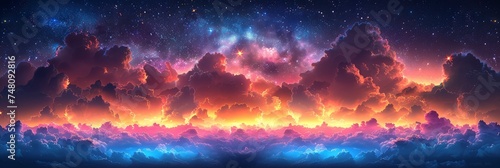 Colorful Sky Clouds Background, Background Banner HD