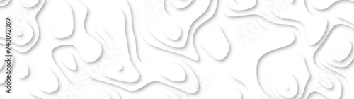 3d render, abstract white paper background. Paper cut vector art background banner texture. multi layer cutout geometric pattern on vector, Abstract soft white background with waves.