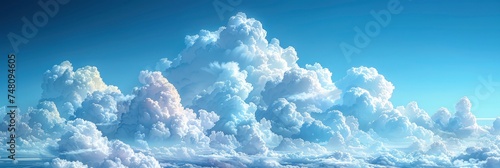 Dramatic Blue Sky White Cloud Clouds, Background Banner HD