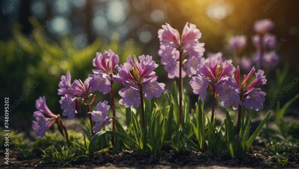 Obraz premium purple crocus flowers in spring