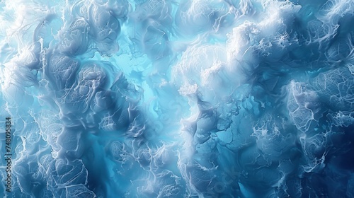 Ethereal blue marble texture resembling ocean waves for artistic background use in design and creativity.