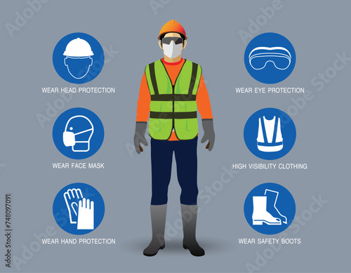 safety equipment, construction concept,Vector illustration