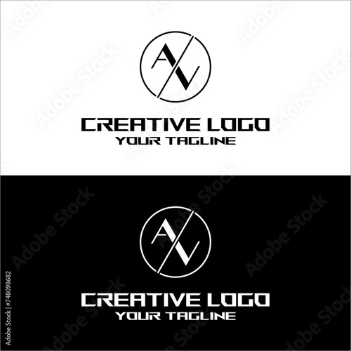 creative letter logo av  desain vektor