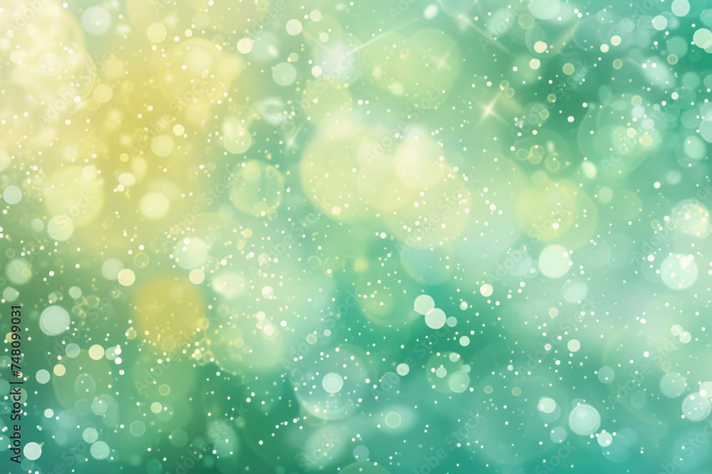 Light mint green abstract background with bokeh effect