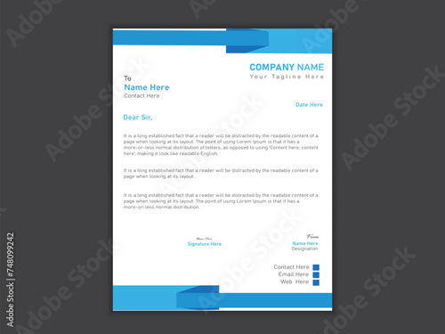 Minimalist professional vector latterhead design template. photo