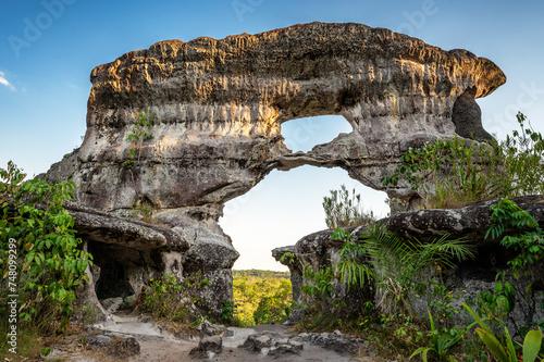 Rock formation known as Puerta de Orion near San Jose del Guaviare, Colombia