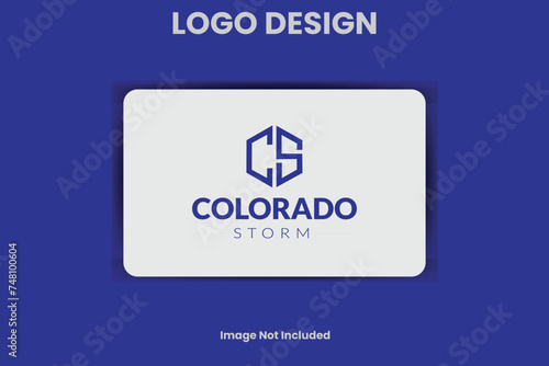 Colorado Mountain illustration logo with letter CS