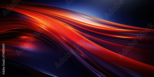 Abstract colorful wavy background in a smooth gradient of red, orange, and blue hues.