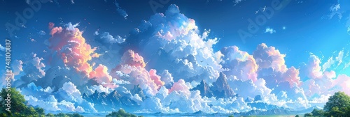 Sky Cloud Blue White Cloudy, Background Banner HD