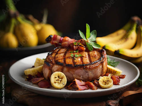 Pork Chop with Bacon and Banana - Antiguan Dish photo