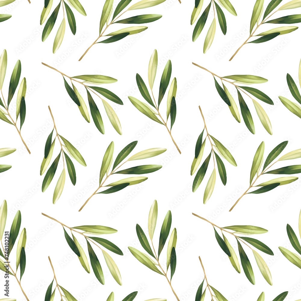 Floral seamless pattern with green leaves. Floral seamless pattern with green leaves.