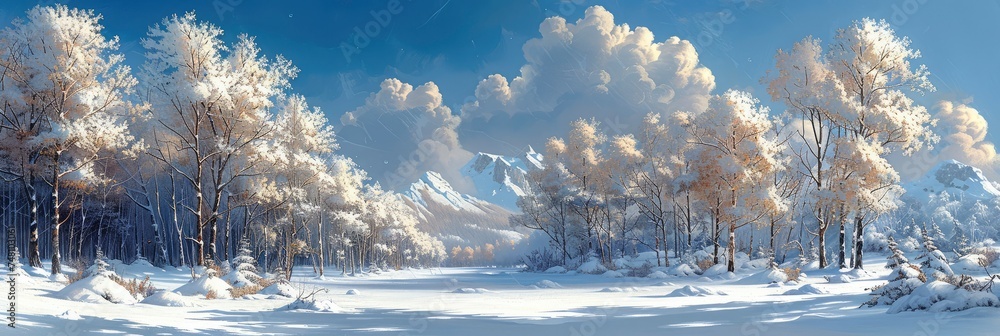 Winter Blue Sky, Background Banner HD