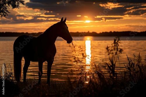 horse at sunset © Muhammad