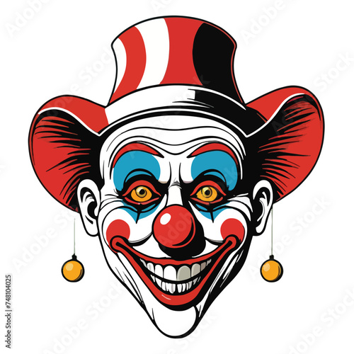 vector of creepy clown hat