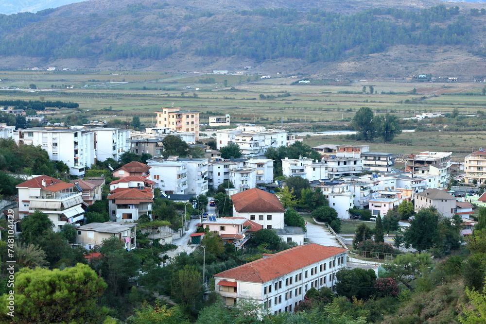 Fototapeta premium View of the old town of Gjirokaster, Albania country