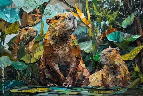 Pantanal Wildlife Art Collage
