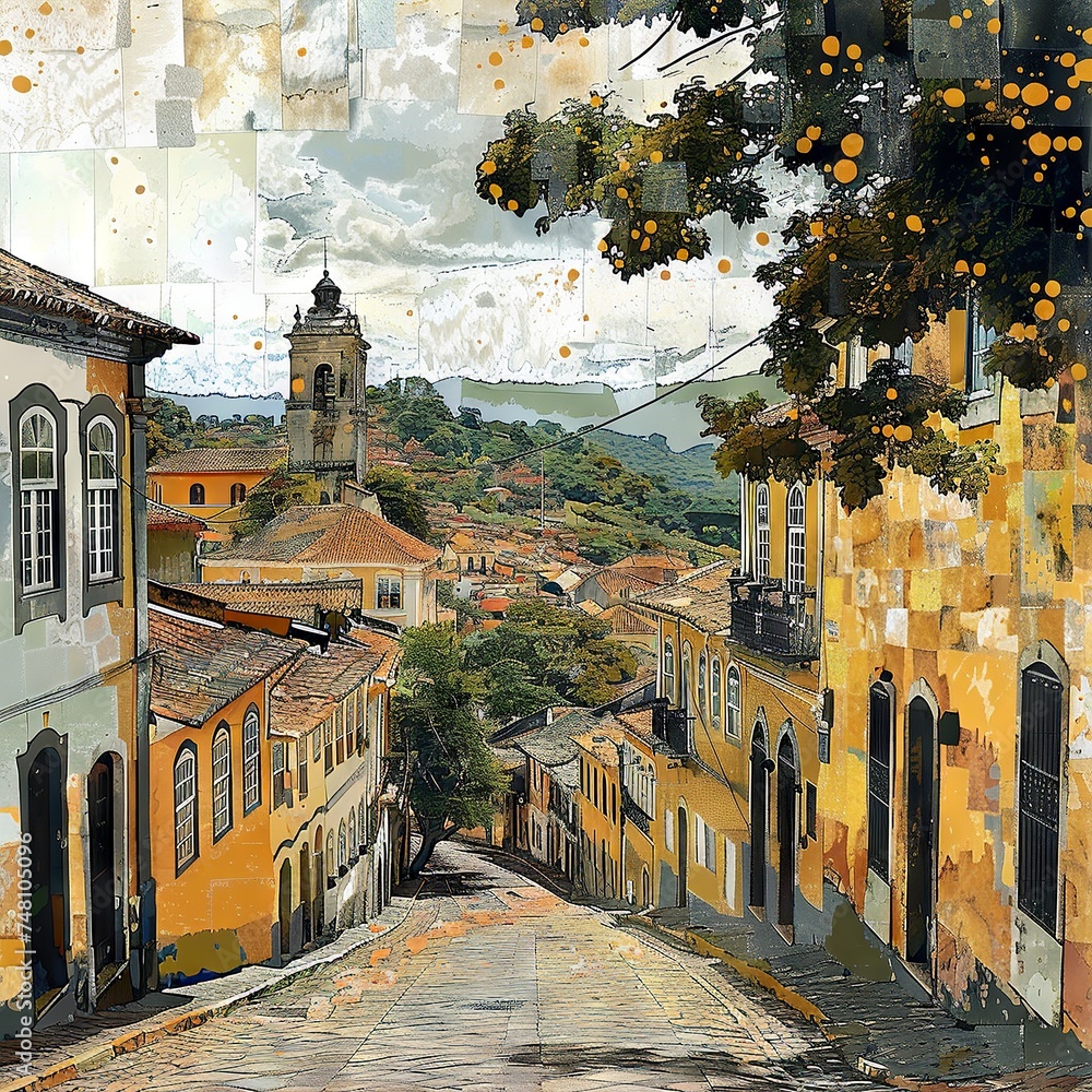 Ouro Preto's Timeless Charm Art Collage