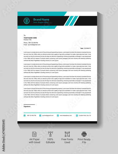 
Modern business luxury corporate identity letterhead template