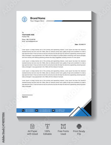 
Modern business luxury corporate identity letterhead template