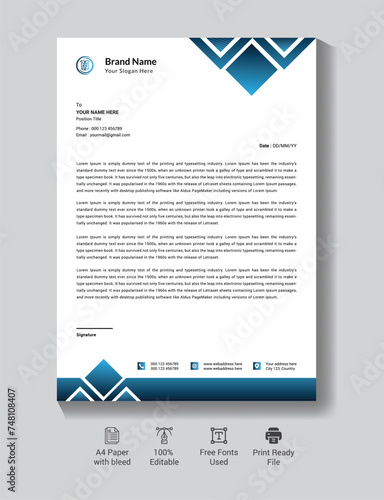 
Modern business luxury corporate identity letterhead template