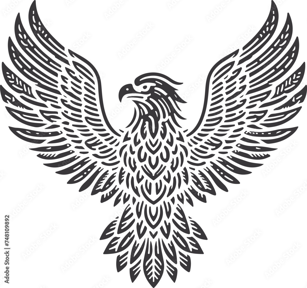 A Black And White Eagle Vector A Black And White Eagle Vector