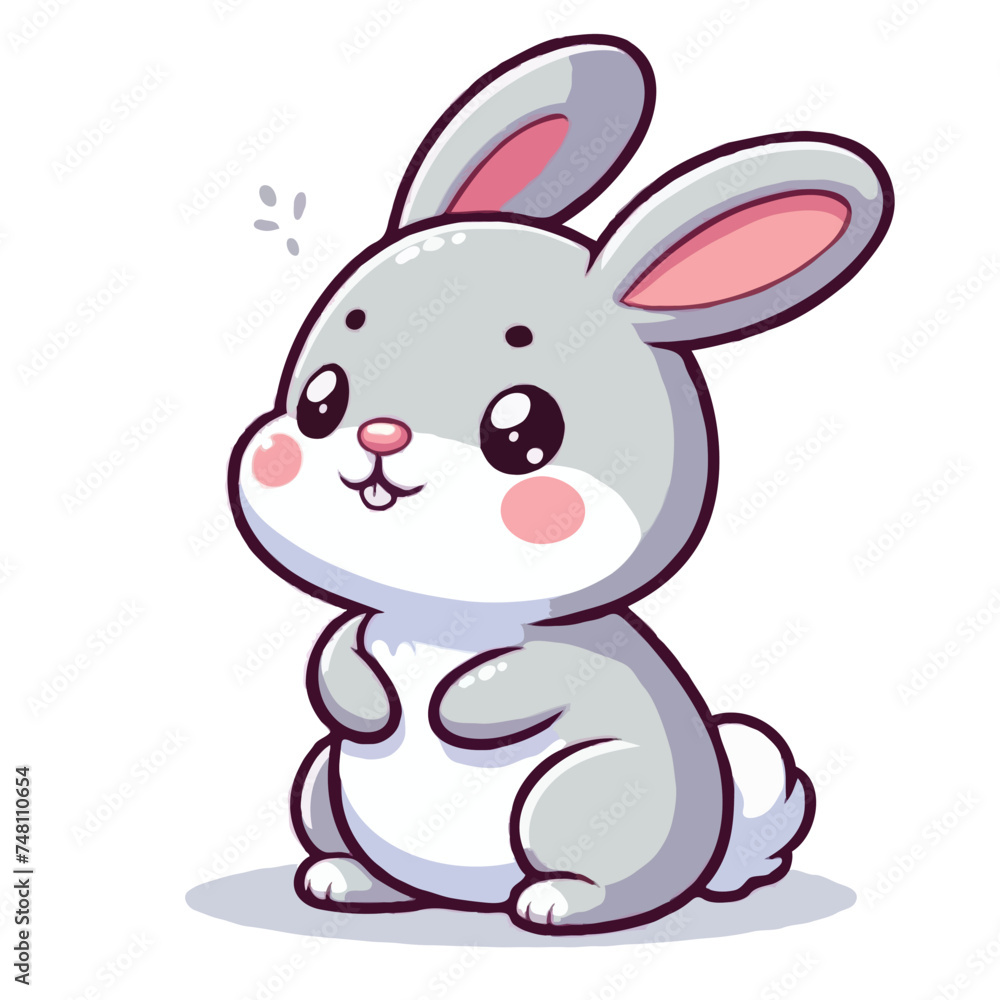 Cute rabbit vector on white background. Cute rabbit vector on white background.