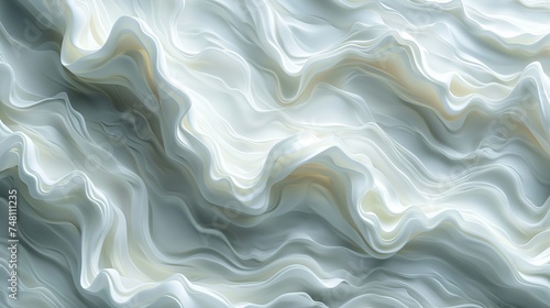 Three dimensional render of white wavy pattern. White waves abstract background texture. Print, painting, design, fashion. Line concept. Design concept. Art concept. Wave concept. Colourful background