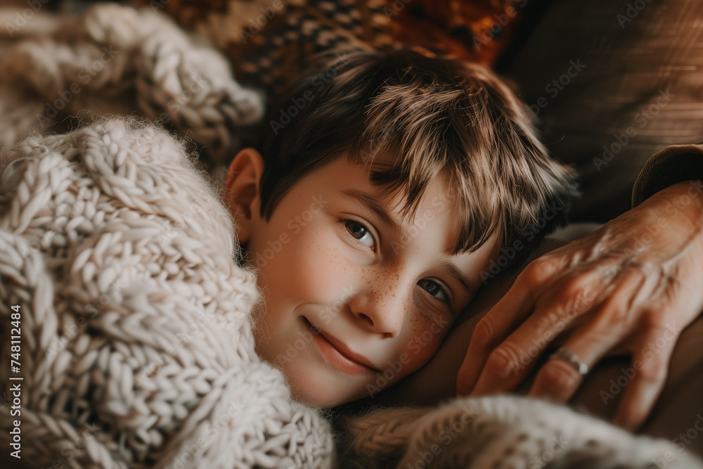 Child on grandmother's lap