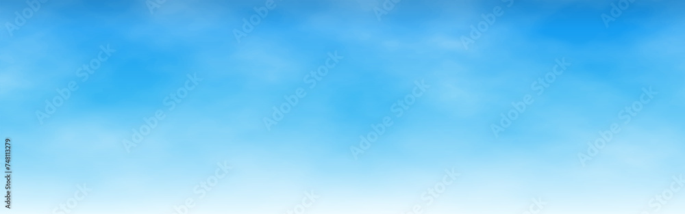 Sky background. Blue sky with white clouds. Wide summer wallpaper. Sunny weather template. Light cloudy banner. Cloudscape template for website. Vector illustration Sky background. Blue sky with white clouds. Wide summer wallpaper. Sunny weather template. Light cloudy banner. Cloudscape template for website. Vector illustration