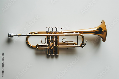 Trumpet or cornet, music, musical instrument and wind instrument. Musical, melody and sound, musician, jazz and symphony